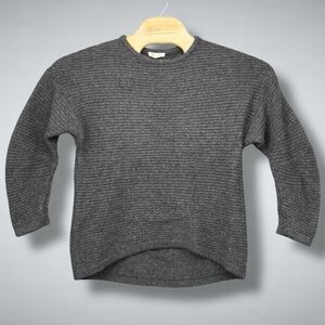 Helmut Lang Wool Sweater Womens Small Charcoal Gray Yak Blend Long Sleeve Ribbed